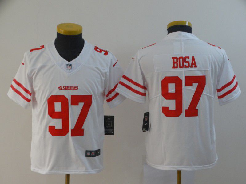 Youth San Francisco 49ers #97 Bosa White Nike Vapor Untouchable Player NFL Jerseys->youth nfl jersey->Youth Jersey